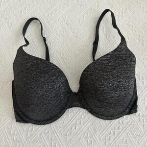 Victoria's Secret Uplift Semi Demi Heather Grey 34DD Push-up Bra VS Padded